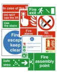 collection of fire safety signs suitable for hotels