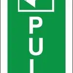 Fire Door Sign - Pull to open - vertical (click for full view)