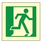 Photoluminescent Fire Exit Sign - Running man symbol