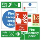 collection of fire safety signs suitable for schools