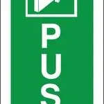 Fire Door Sign - Push to open - vertical (click for full view)